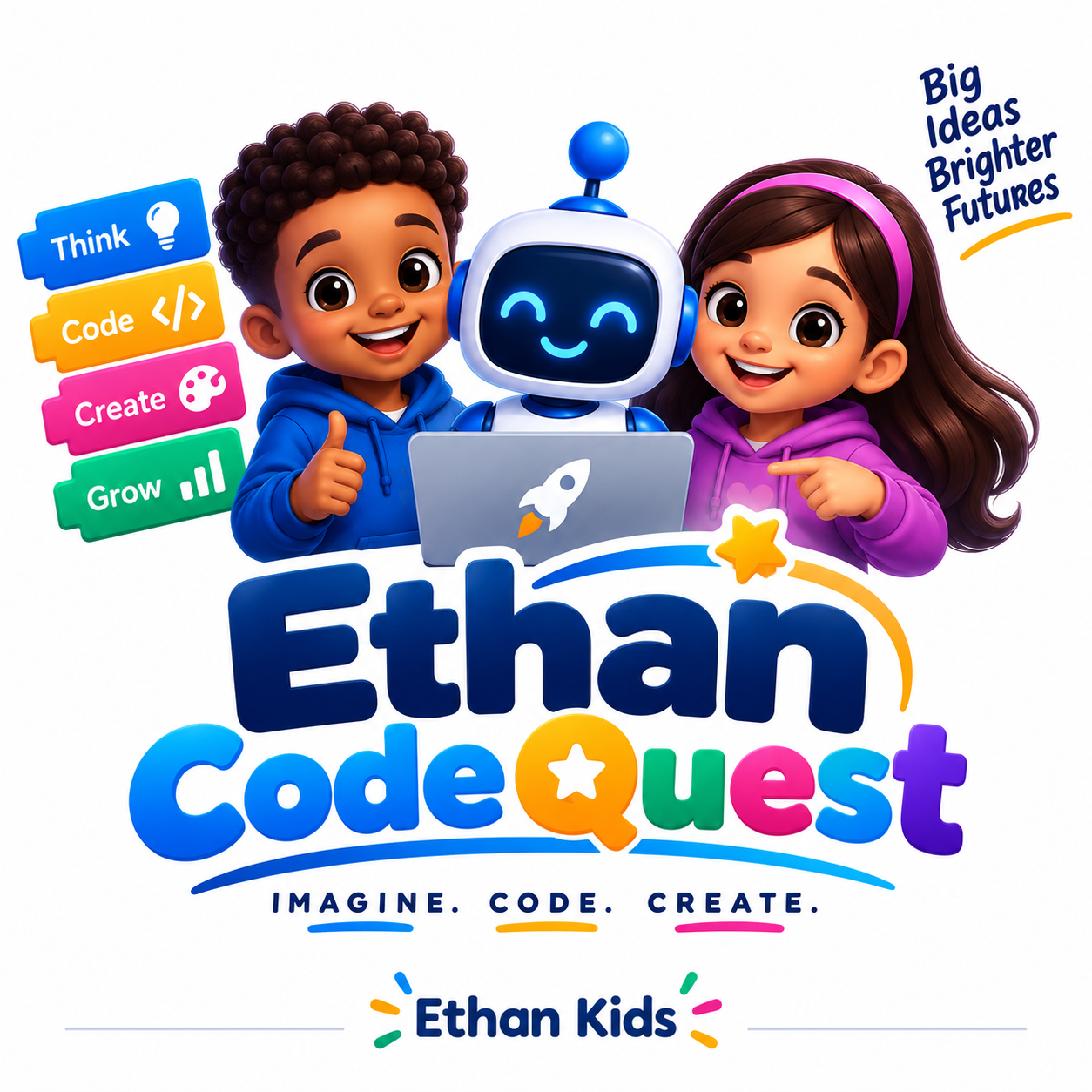 Ethan Code Quest: children and friendly robot learning together